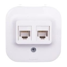 РОЗЕТКА 2ХRJ45 CAT.5E, IP21, ОТКРИТ МОНТАЖ, ЦВЯТ БЯЛ, СЕРИЯ FORIX