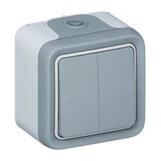 Сериен девиаторен ключ открит монтаж IP55 цвят Сив Plexo Legrand