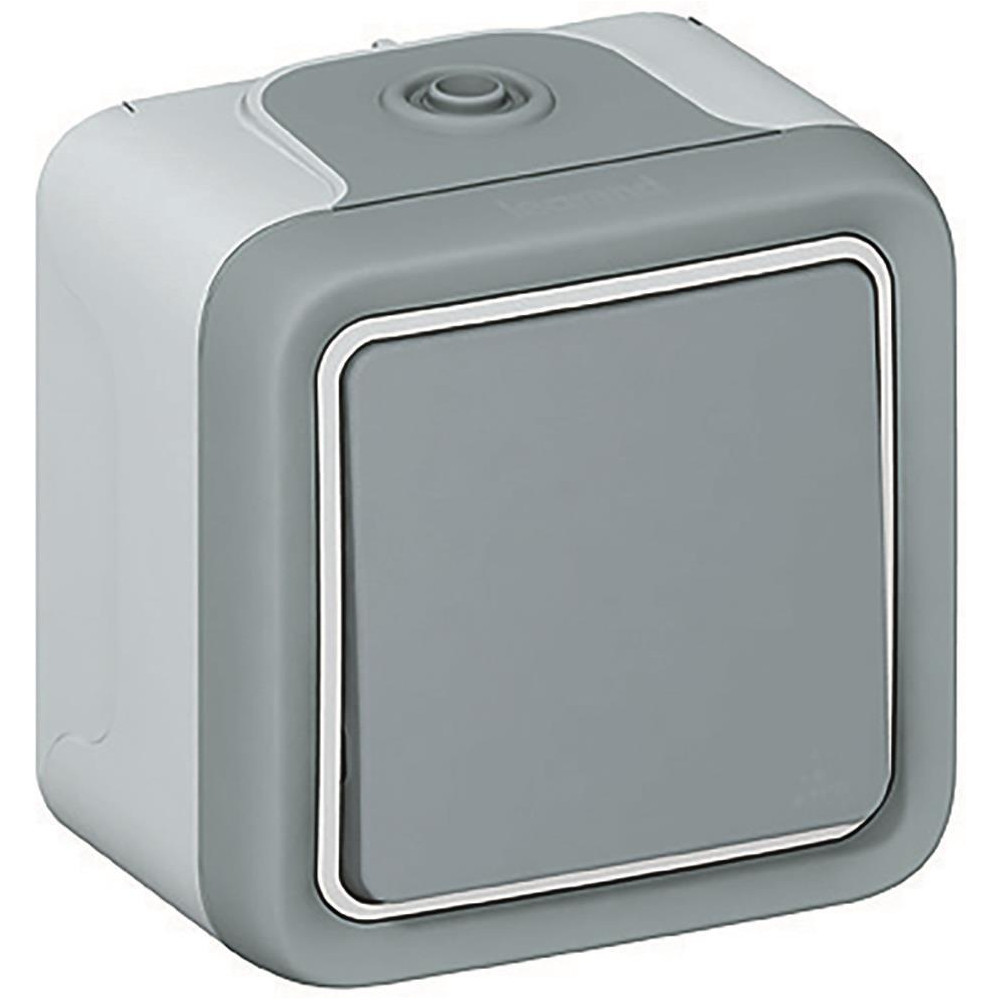 Бутон IP55 открит монтаж цвят Сив Plexo Legrand