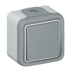Бутон IP55 открит монтаж цвят Сив Plexo Legrand
