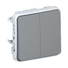 Сериен ключ за вграждане IP55 цвят Сив Plexo Legrand
