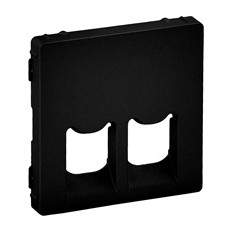 Лицев панел за двойна 2xRJ45/RJ11 розетка цвят Черен Valena Life Legrand