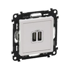 Розетка 2хUSB за зареждане тип A 2.4A 12W цвят Бял Valena Life Legrand