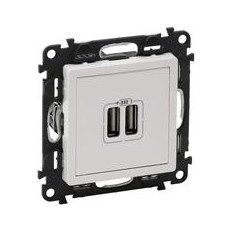 Розетка 2хUSB за зареждане тип A 2.4A 12W цвят Бял Valena Life Legrand