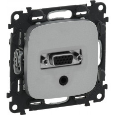 VGA UXGA HD +3.5mm Аудио жак (комплект с механизъм) цвят Алуминий Valena Allur Legrand /до изчерпване/