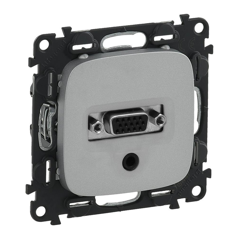 VGA UXGA HD +3.5mm Аудио жак (комплект с механизъм) цвят Алуминий Valena Allur Legrand /до изчерпване/