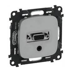 VGA UXGA HD +3.5mm Аудио жак (комплект с механизъм) цвят Алуминий Valena Allur Legrand /до изчерпване/