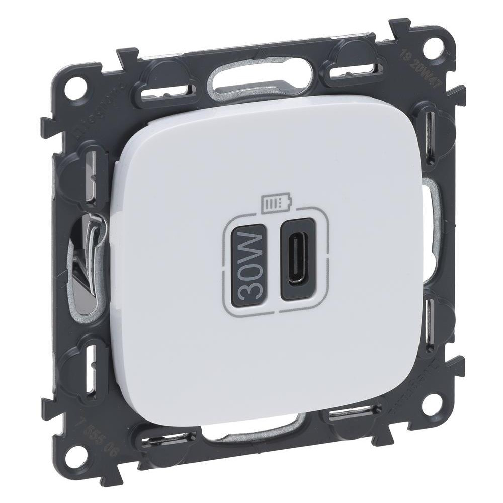 Розетка USB за зареждане тип C Power Delivery 30W цвят Бял Valena Allure (комплект с механизъм) Legrand