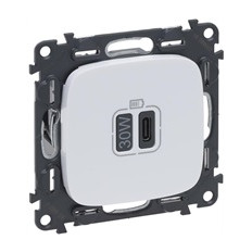 Розетка USB за зареждане тип C Power Delivery 30W цвят Бял Valena Allure (комплект с механизъм) Legrand