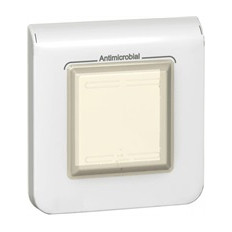 Лицева рамка антибактериална IP44 2 мод. цвят бял Mosaic Legrand