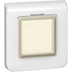 Лицева рамка антибактериална IP44 2 мод. цвят бял Mosaic Legrand
