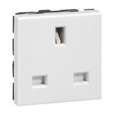 Контакт British стандарт 2P+E 13A 2 мод. цвят бял Mosaic Legrand
