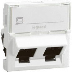 Розетка 2хRJ45 FTP cat.6 2 мод. 45 излаз цвят бял Mosaic Legrand