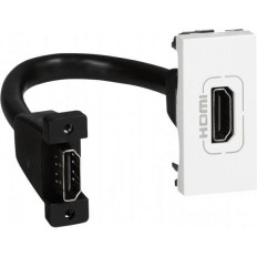 Розетка HDMI 1 мод. с кабел 15см. цвят бял Mosaic Legrand