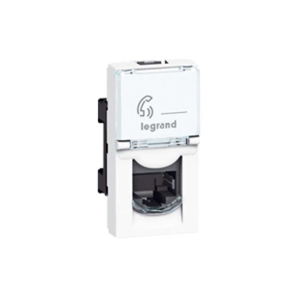Розетка RJ45 cat.6A STP 1 мод. цвят бял Mosaic Legrand
