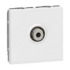 Розетка TV тип F-конектор 1dB 2 мод. цвят бял Mosaic Legrand