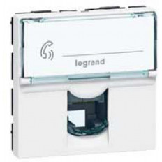 Розетка RJ11 2 мод. цвят бял Mosaic Legrand