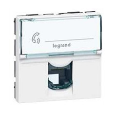 Розетка RJ11 2 мод. цвят бял Mosaic Legrand