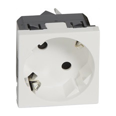 Контакт ШУКО 45 16A 2 мод. цвят бял Mosaic Legrand