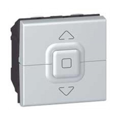Бутон за щори до 500W 2 мод. цвят алуминий Mosaic Legrand