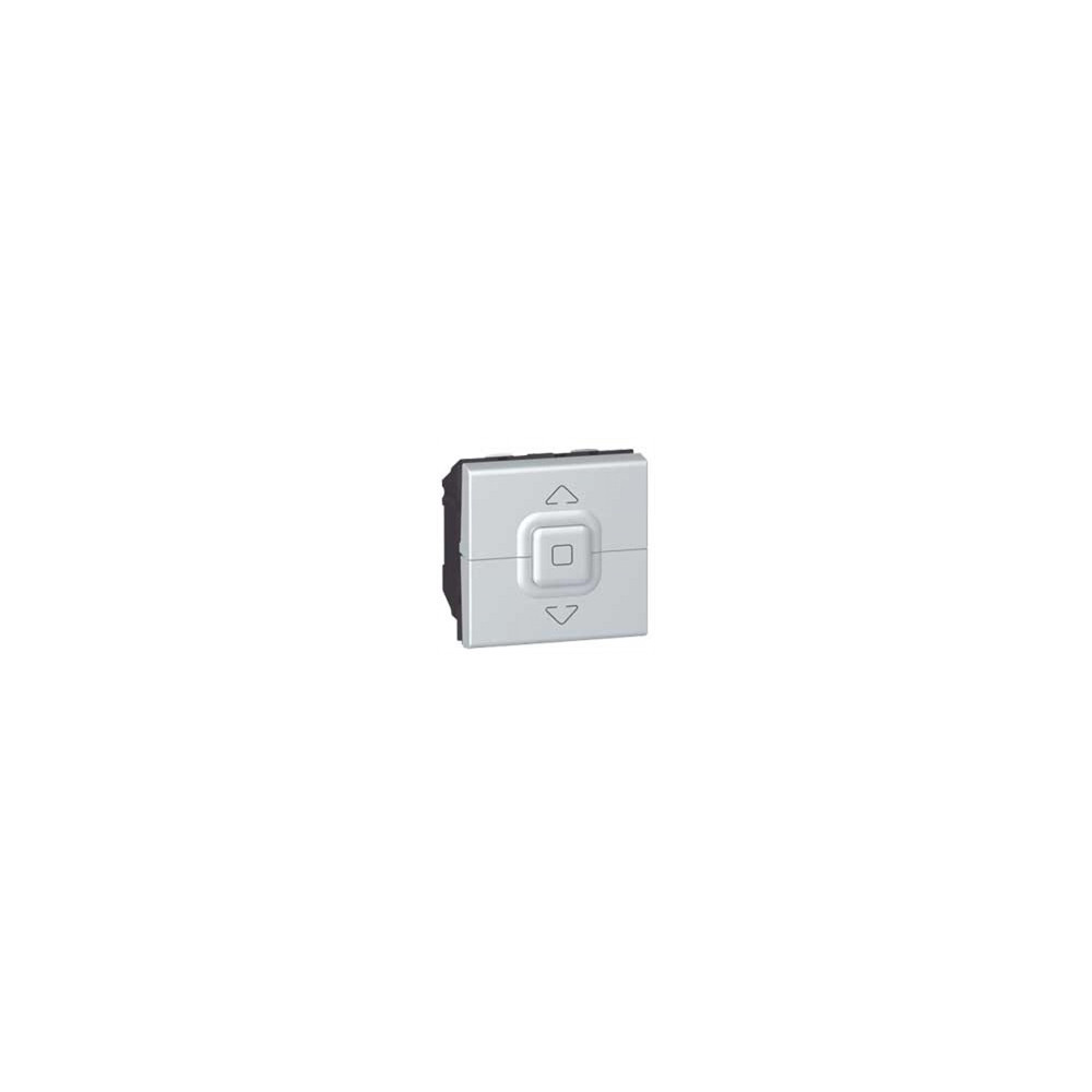 Бутон за щори до 500W 2 мод. цвят алуминий Mosaic Legrand