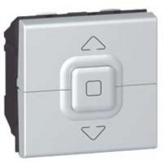 Бутон за щори до 500W 2 мод. цвят алуминий Mosaic Legrand