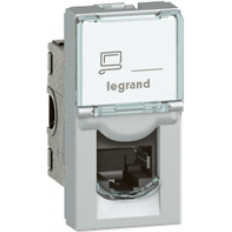 Розетка RJ45 cat.6 FTP 1 мод. цвят алуминий Mosaic Legrand