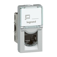 Розетка RJ45 cat.6 FTP 1 мод. цвят алуминий Mosaic Legrand
