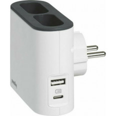 Адаптер за контакт плосък 2х Евро контакт 6A и USB A+C NEW Legrand