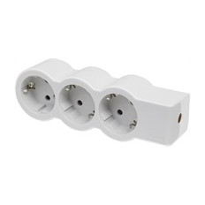 РАЗКЛОНИТЕЛ, БЯЛ, 3X2P+E, БЕЗ КАБЕЛ, STANDARD