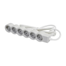 РАЗКЛОНИТЕЛ, БЯЛ, 6X2P+E С КАБЕЛ 3М, STANDARD