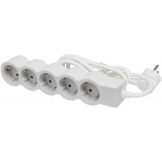 РАЗКЛОНИТЕЛ, БЯЛ, 5X2P+E, КАБЕЛ 1.5М, STANDARD