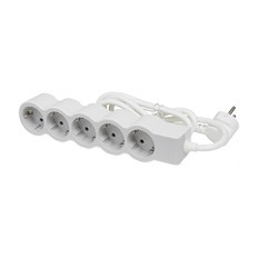 РАЗКЛОНИТЕЛ, БЯЛ, 5X2P+E, КАБЕЛ 1.5М, STANDARD
