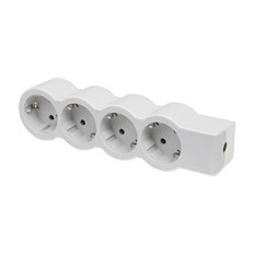 РАЗКЛОНИТЕЛ, БЯЛ, 4X2P+E, БЕЗ КАБЕЛ, STANDARD