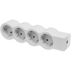 РАЗКЛОНИТЕЛ, БЯЛ, 4X2P+E, БЕЗ КАБЕЛ, STANDARD