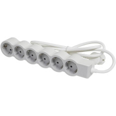 РАЗКЛОНИТЕЛ, БЯЛ, 6X2P+E С КАБЕЛ 1.5М, STANDARD