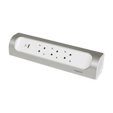 Разклонител ъглов сив 3x2P+E без кабел с USB A+C 3A 15W Corner NEW Legrand