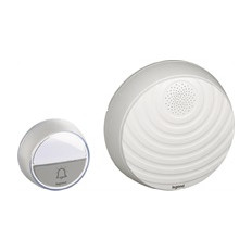 Безжичен звънец Comfort бял в комплект с бутон 100 метра IP44, 15 мелодии Legrand