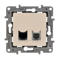 Розетка RJ11+RJ45 cat.6 UTP без крачета цвят крем Niloe Legrand /до изчерпване/