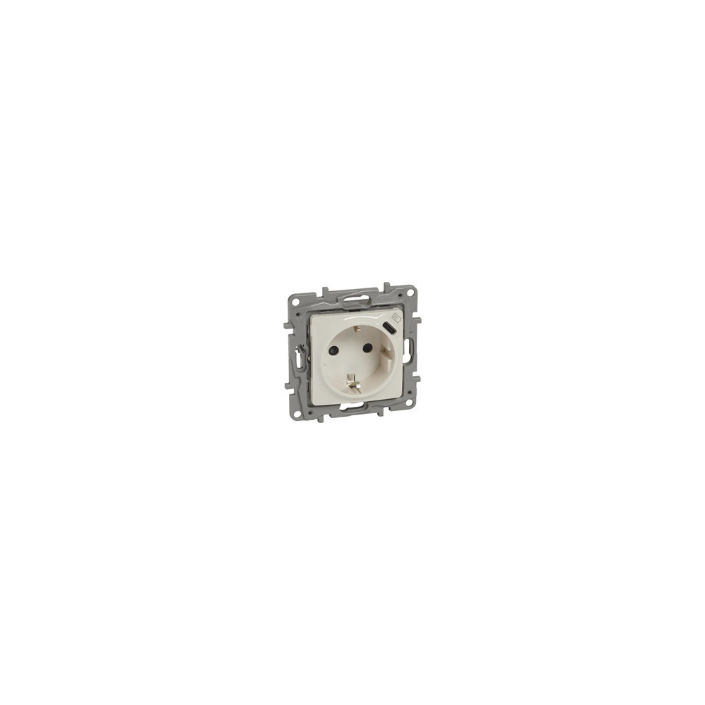КОНТАКТ ШУКО 16A + USB ТИП C, ЦВЯТ КРЕМ, СЕРИЯ NILOE