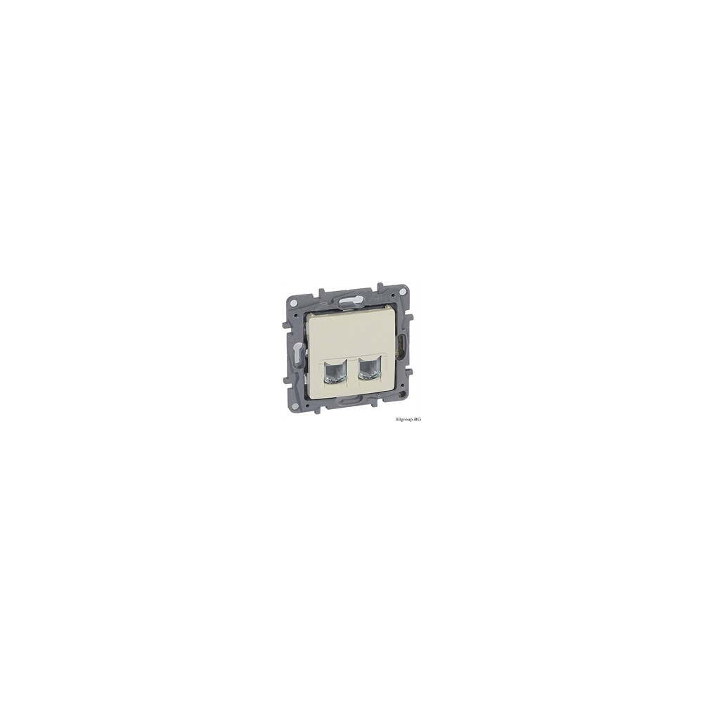 РОЗЕТКА 2XRJ45 UTP CAT.6, ЦВЯТ КРЕМ, СЕРИЯ NILOE