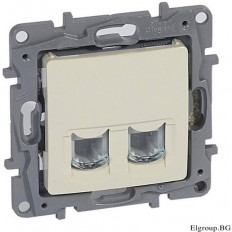 РОЗЕТКА 2XRJ45 UTP CAT.6, ЦВЯТ КРЕМ, СЕРИЯ NILOE