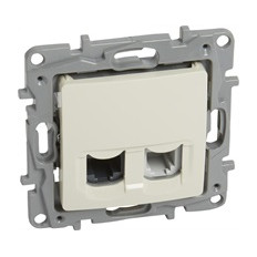 РОЗЕТКА RJ11+RJ45 UTP CAT.6, ЦВЯТ КРЕМ, СЕРИЯ NILOE