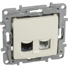 РОЗЕТКА RJ11+RJ45 UTP CAT.6, ЦВЯТ КРЕМ, СЕРИЯ NILOE