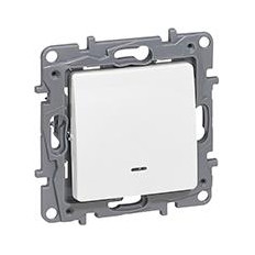 БУТОН С LED ПОДСВЕТКА, ЦВЯТ БЯЛ, СЕРИЯ NILOE