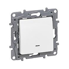 БУТОН С LED ПОДСВЕТКА, ЦВЯТ БЯЛ, СЕРИЯ NILOE