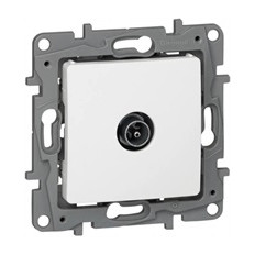 Розетка TV тип коаксиал 1.5dB цвят Бял Niloe Legrand