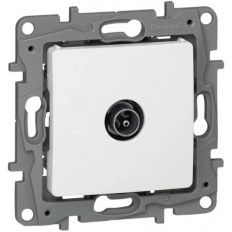 Розетка TV тип коаксиал 1.5dB цвят Бял Niloe Legrand