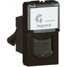 Розетка RJ45 cat.6A STP 1 мод. цвят Черен Mosaic Legrand