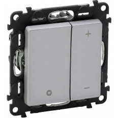 Димер бутонен R3-400W L3-400VA LED3-125VA цвят алуминий Valena Life Legrand